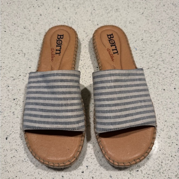 Børn San Benito Blue Striped Slide Sandals Espadrilles - Picture 2 of 7